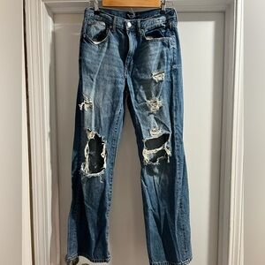 Aeropostale Low Rise Skater Distressed Denim Jeans